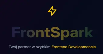 Obraz głównej strony FrontSpark z logo i podtytułem